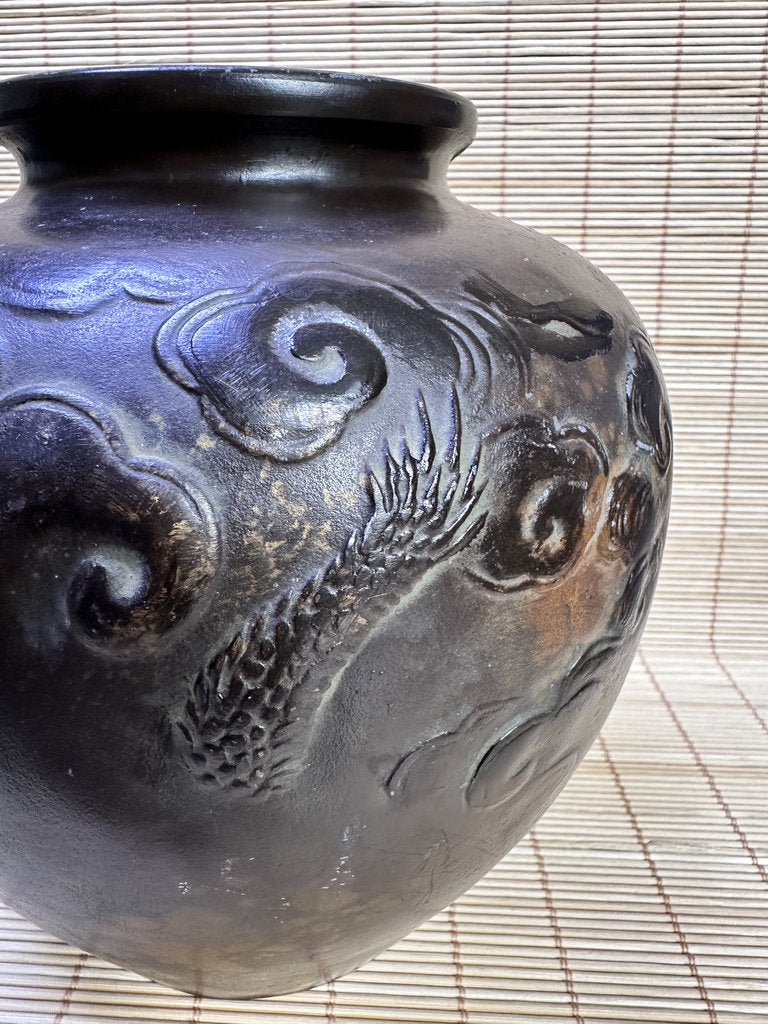 Vintage Japanese Bronze Vase, Shorinji Kempo Commemorative Dragon Urn