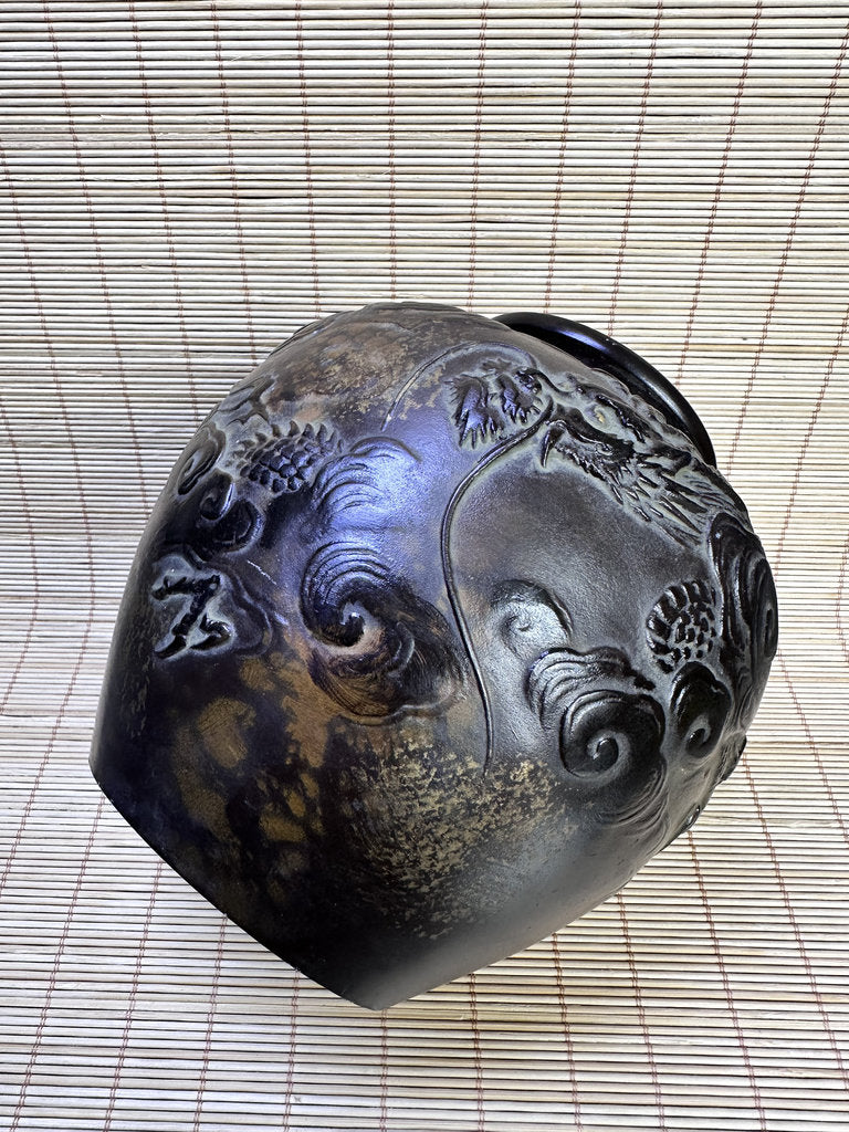 Vintage Japanese Bronze Vase, Shorinji Kempo Commemorative Dragon Urn