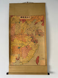 Vintage map on a roll with a beige background