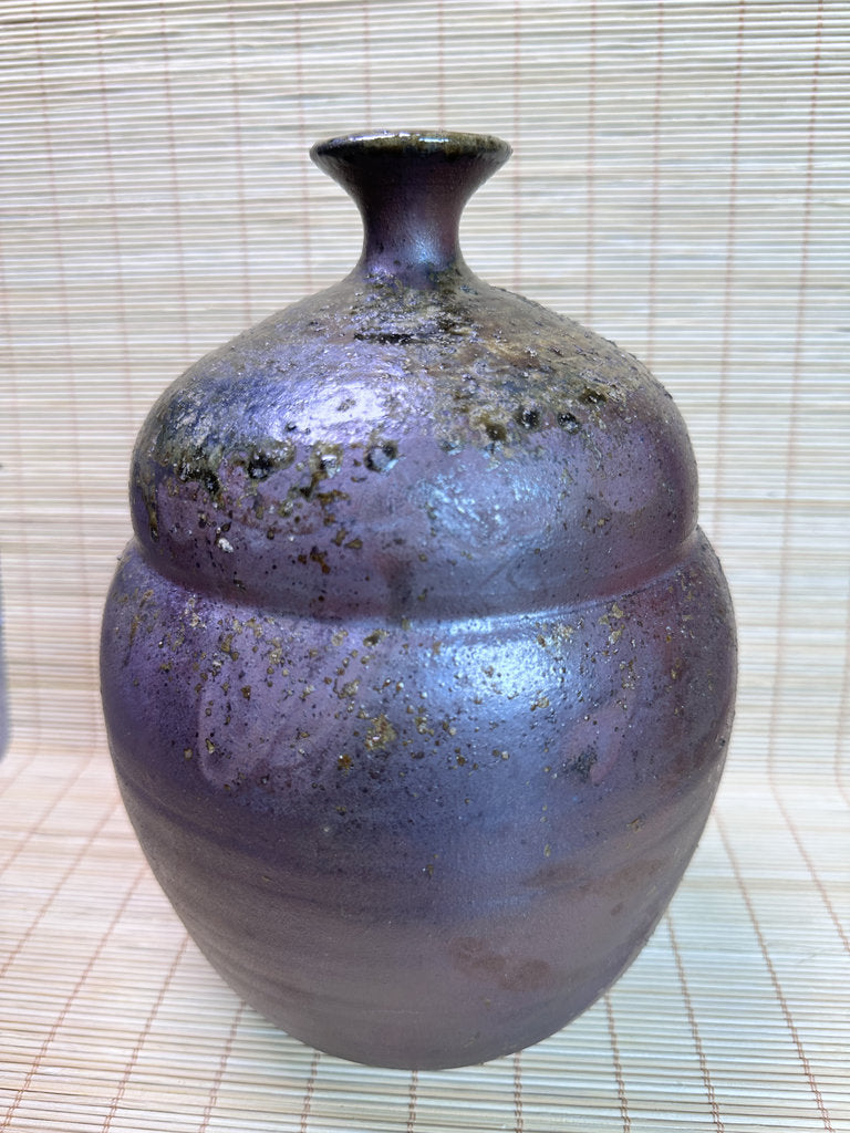 Vintage Bizen Ware Vase, Goma Ash Glaze and Tamadare Drip Effects