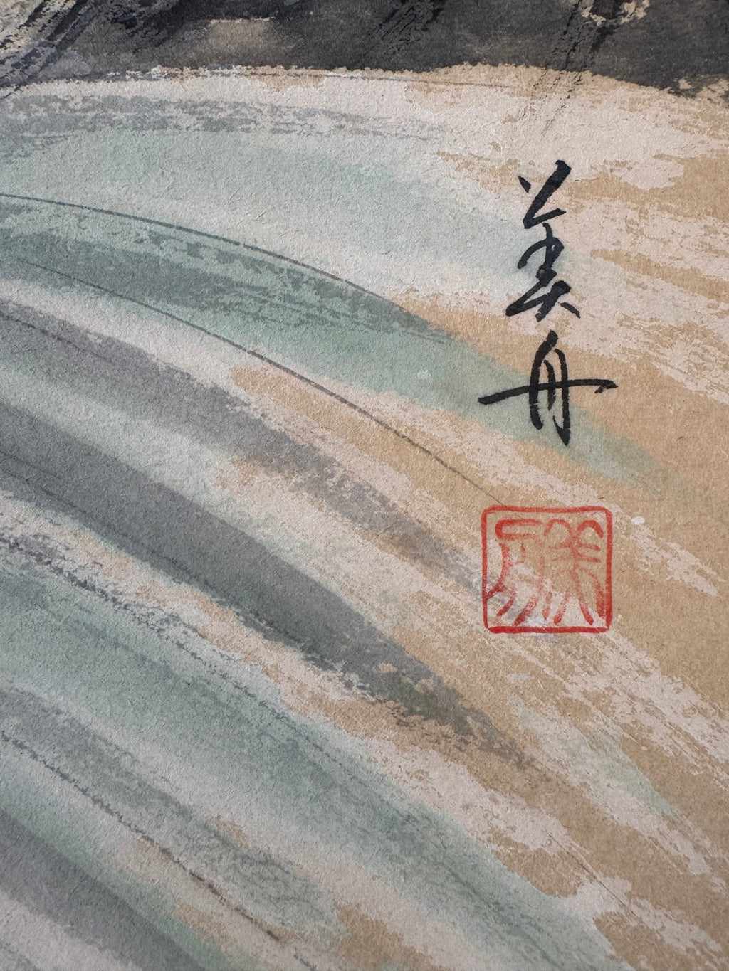 Japanese Kakemono Kingfisher & Bamboo Painting with Calligraphy – Original Hand-Painted Hanging Scroll, Showa Period Nihonga Style