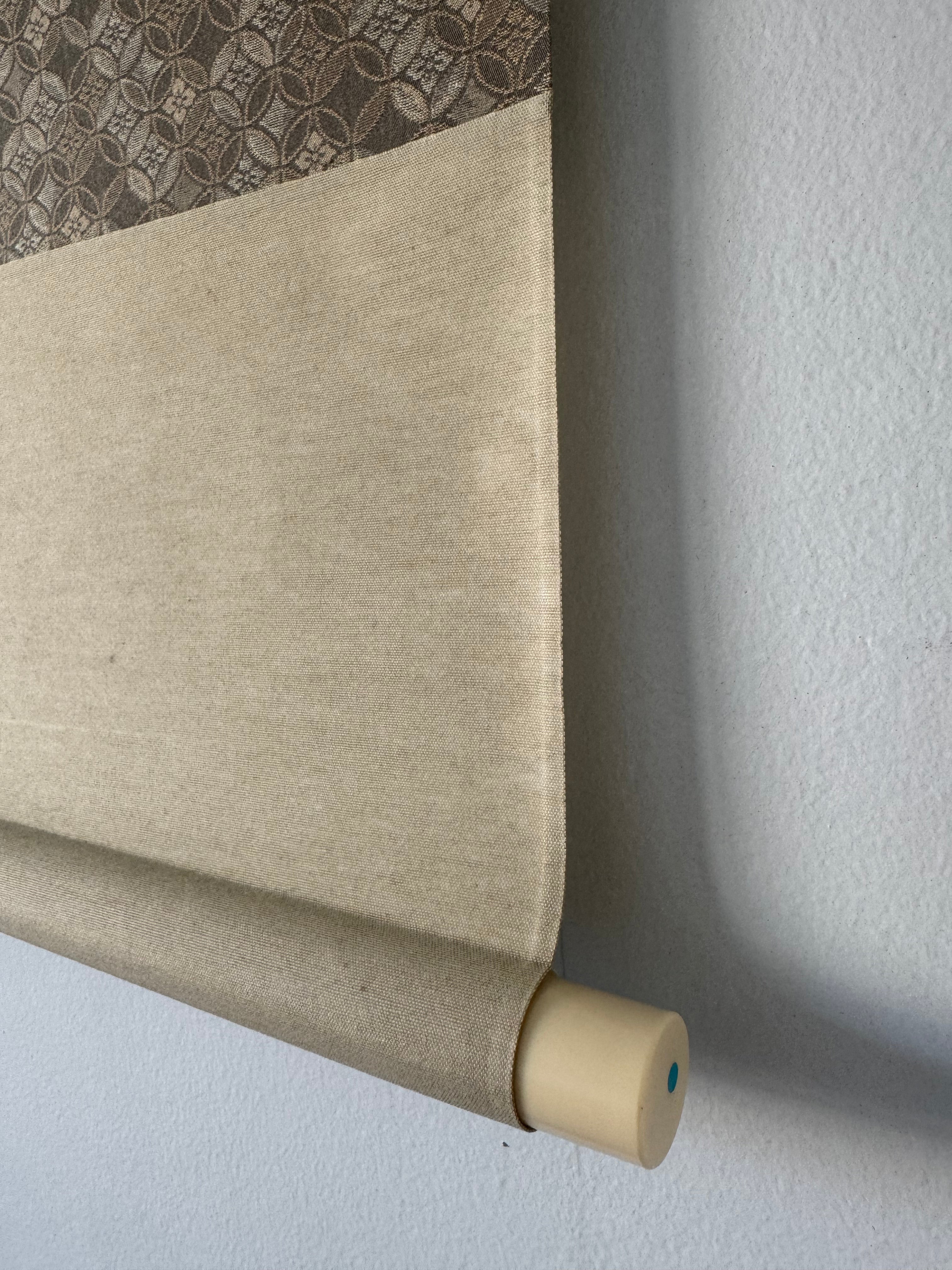 Japanese Kakemono with Two Birds & Maple Leaves – Hand-Painted Nature Hanging Scroll with Calligraphy