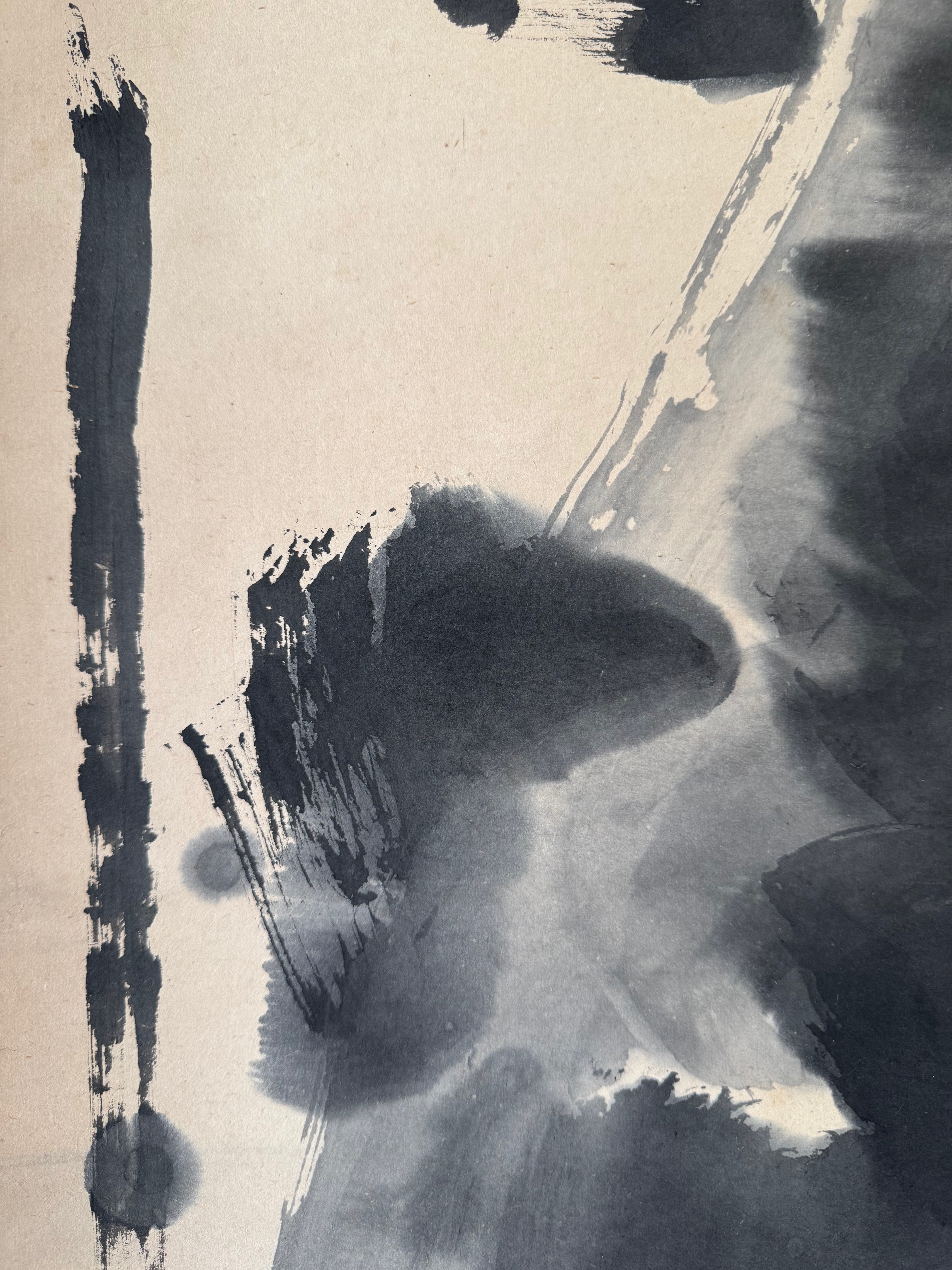 Traditional Japanese Kakemono: Fugu Pufferfish & "Pure Leisure" Calligraphy