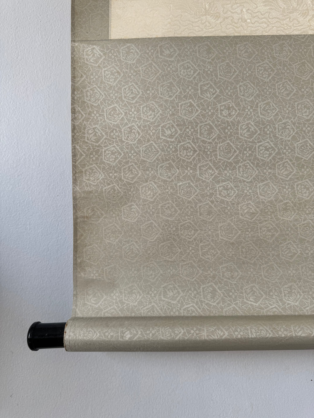 Zen Japanese Bokuseki Kakemono - “One Rain Clears the Mind” Abstract Calligraphy Hanging Scroll