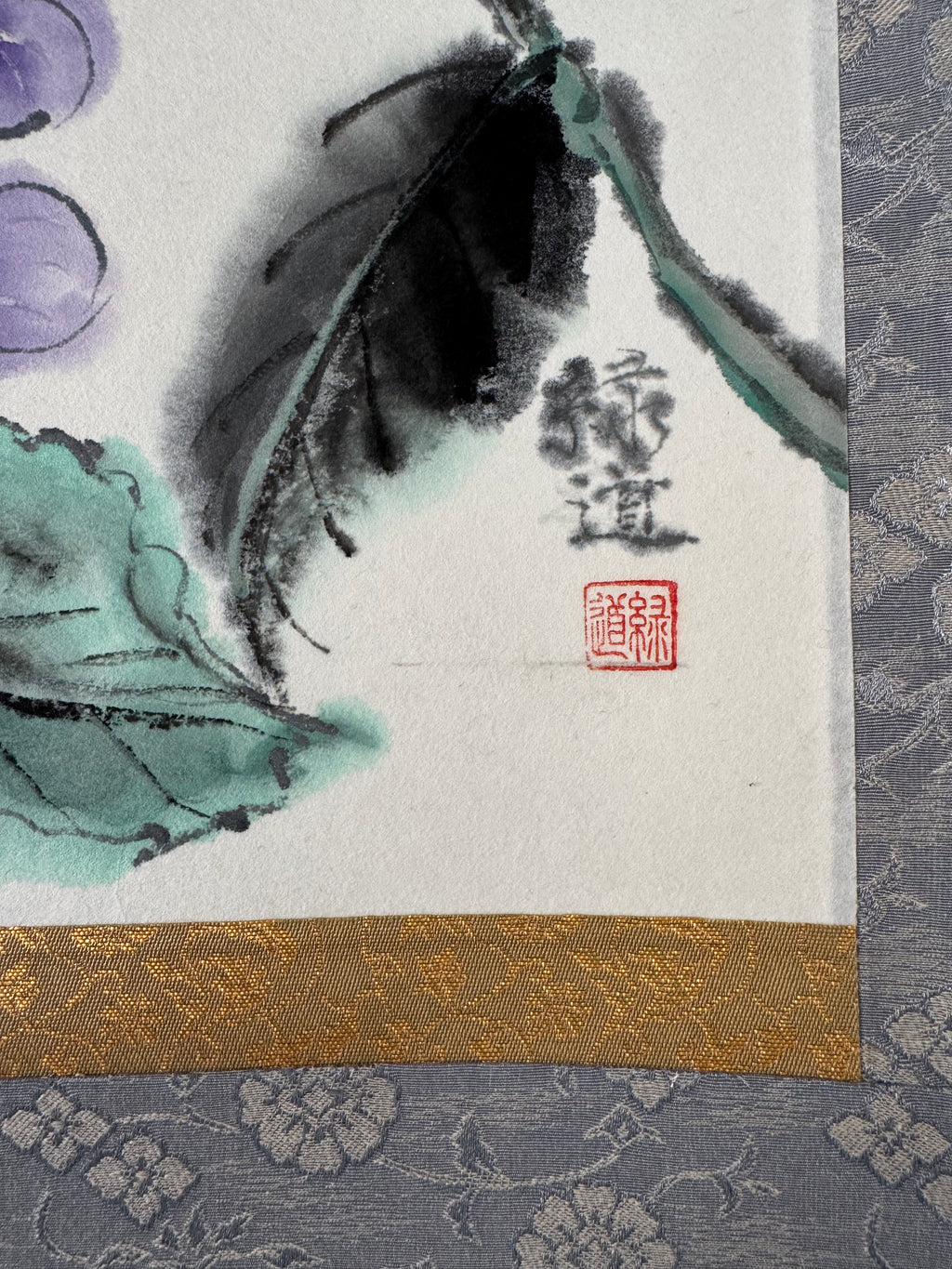 Japanese Kakemono Hydrangea Ajisai - Nihonga Floral Hanging Scroll, Early Summer Kacho-ga