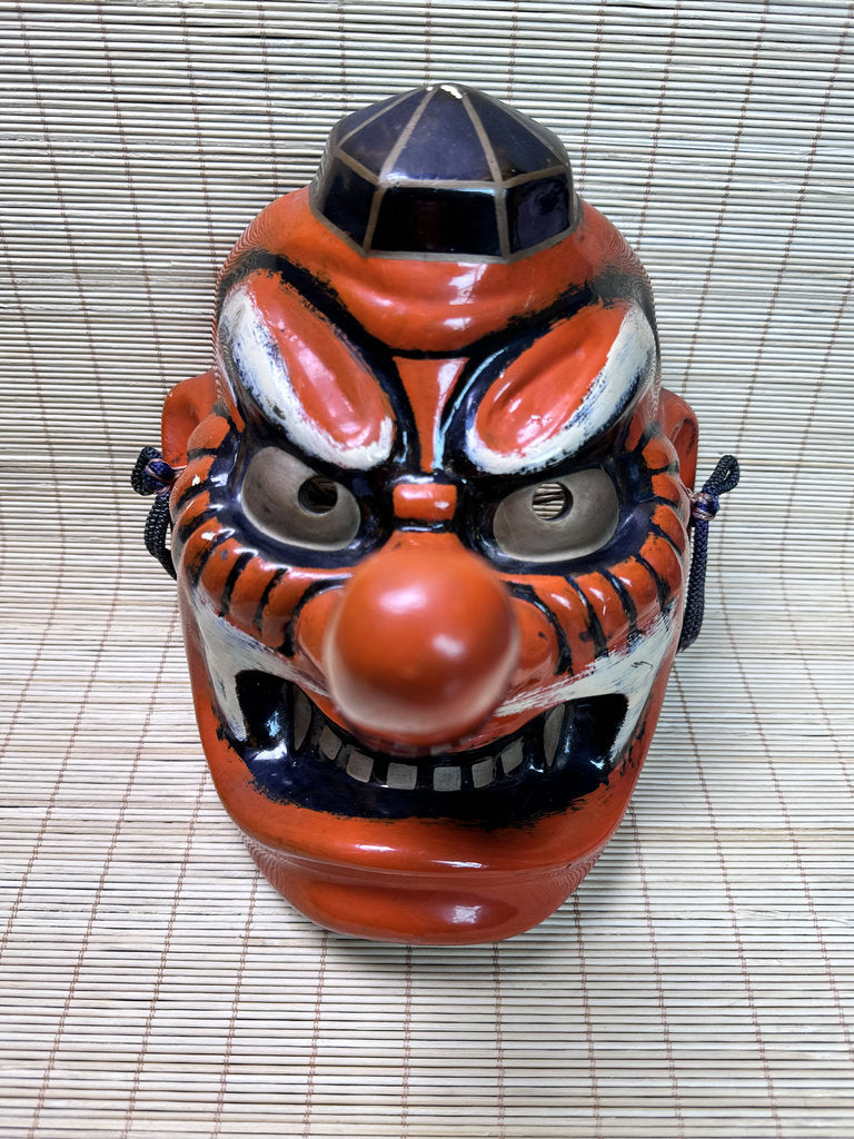 Vintage Japanese Tengu Mask, Long-Nose Wall Hanging Decor, Large Size