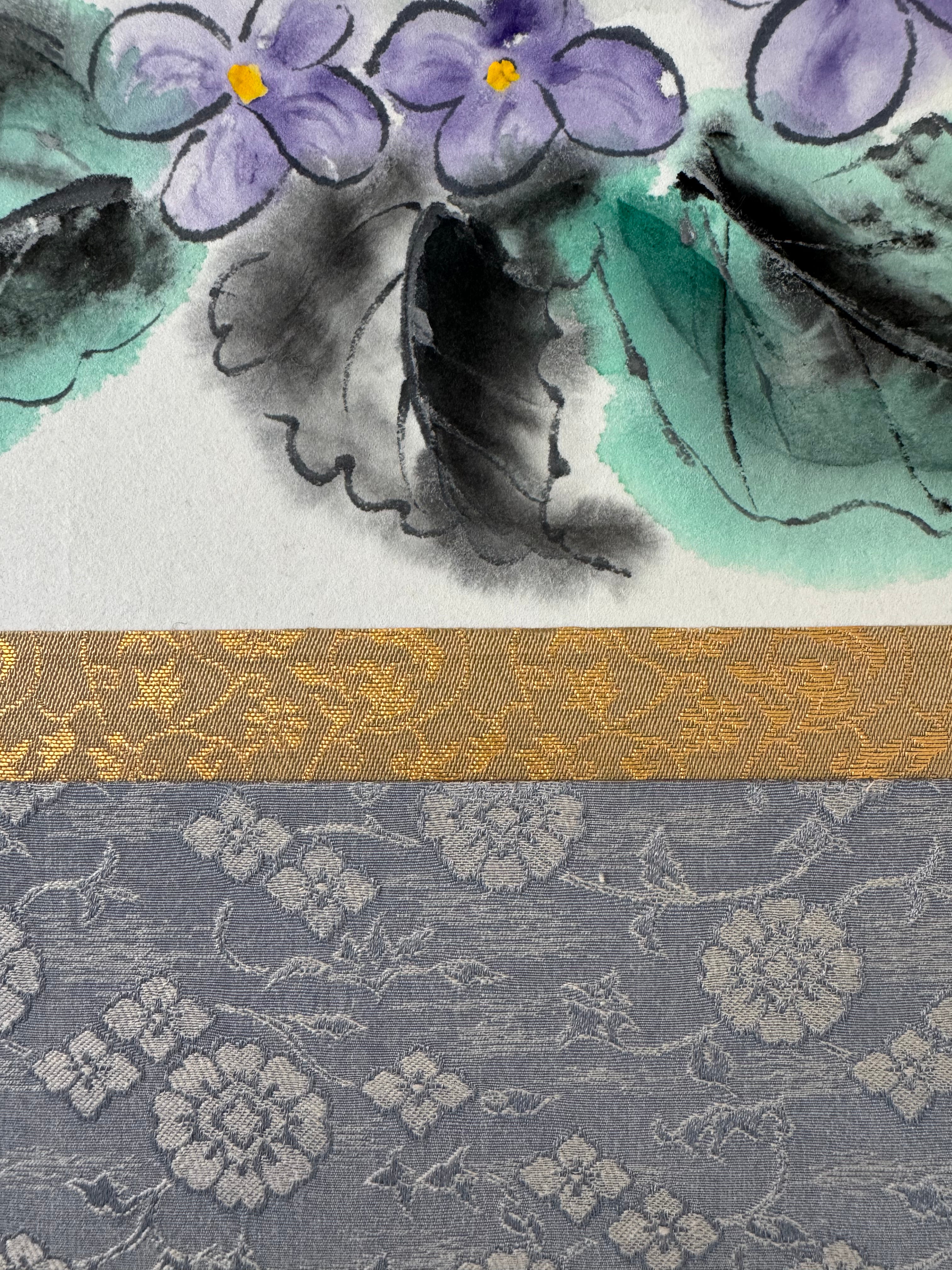 Japanese Kakemono Hydrangea Ajisai - Nihonga Floral Hanging Scroll, Early Summer Kacho-ga