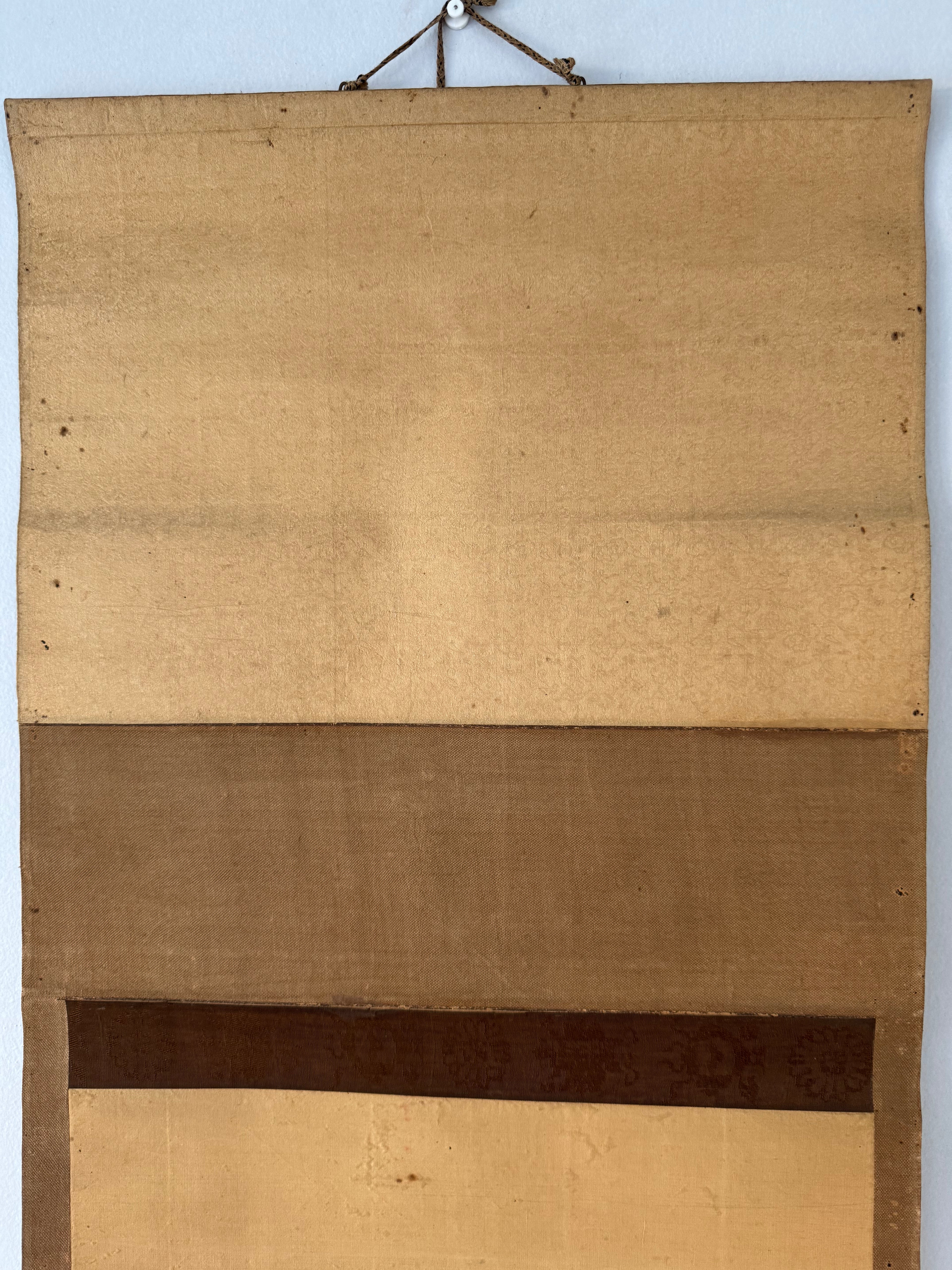 Vintage Japanese Sumi Landscape Kakemono - “Autumn Mountains, Distant Village” Hanging Scroll