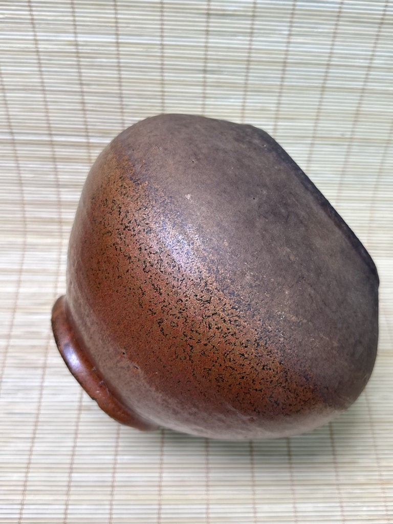 Vintage Chitose Ware Vase, Hokkaido Wood-Fired Stoneware with Original Shiori