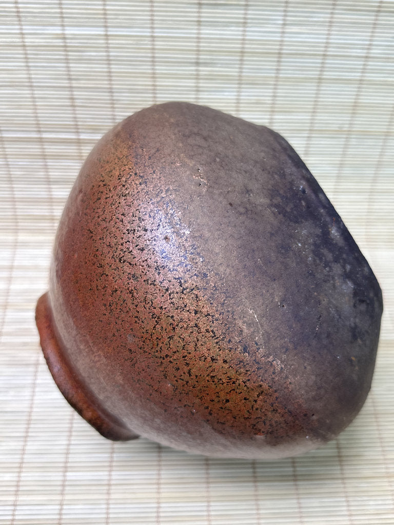 Vintage Chitose Ware Vase, Hokkaido Wood-Fired Stoneware with Original Shiori