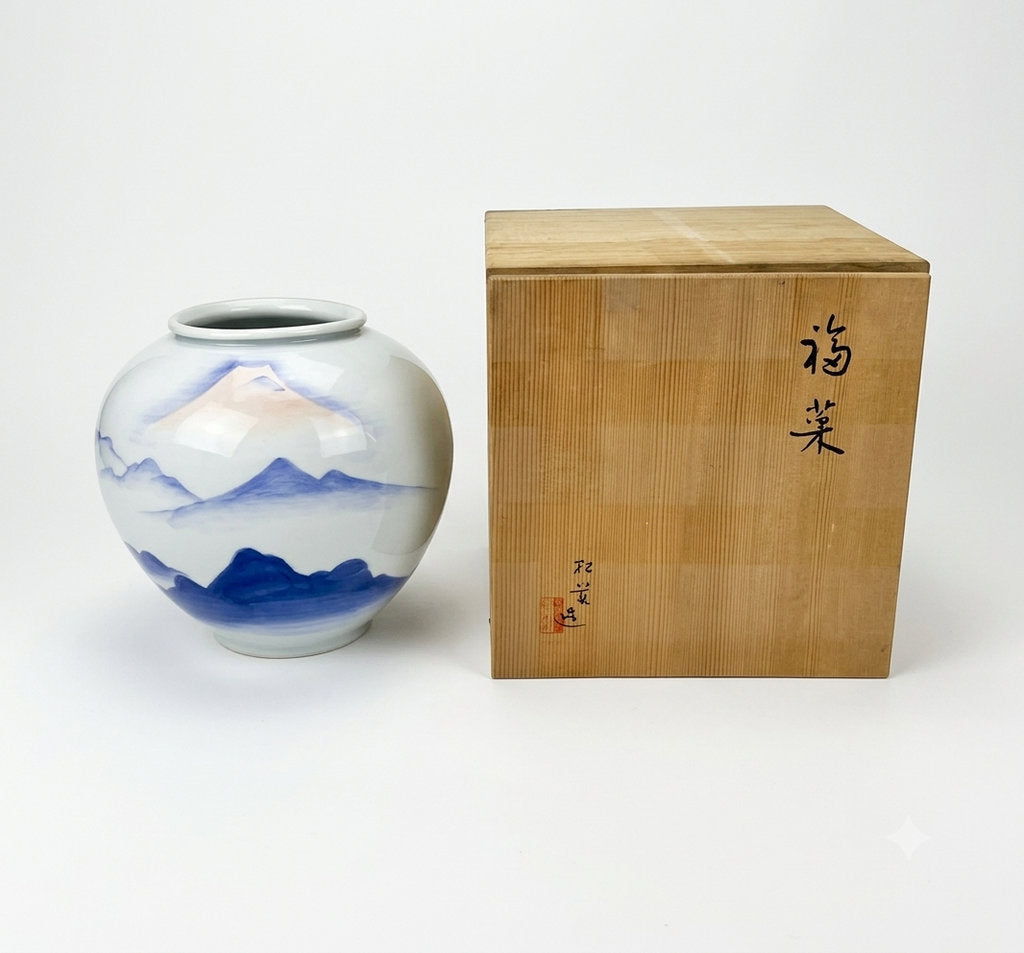 Korean Baekja Porcelain Vase, "Ai no Tsubo" 1993 Japan Charity Commission