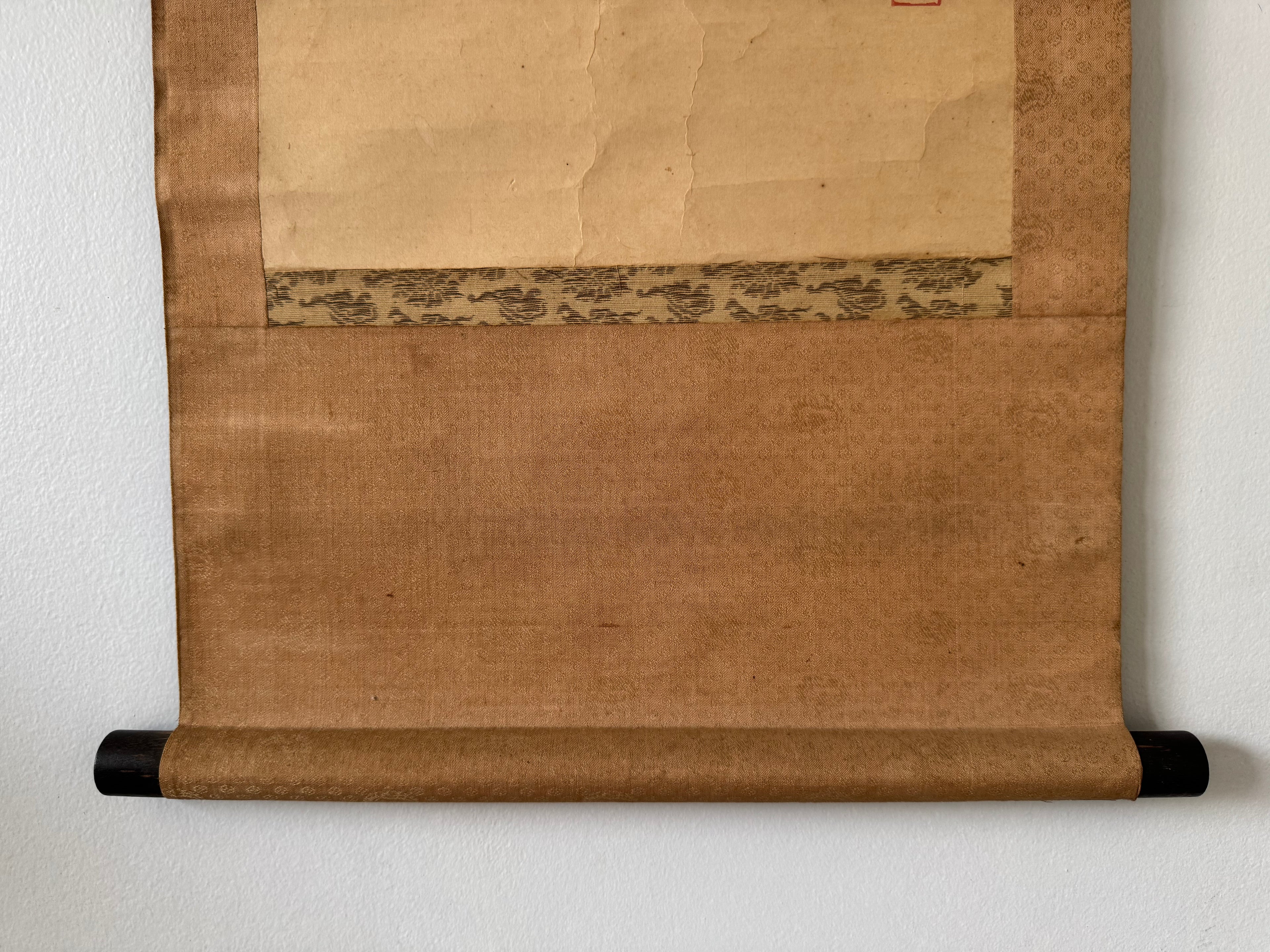 Antique Japanese Kakemono Elderly Man Calligraphy Scroll – Hand-Painted Sumi Artwork