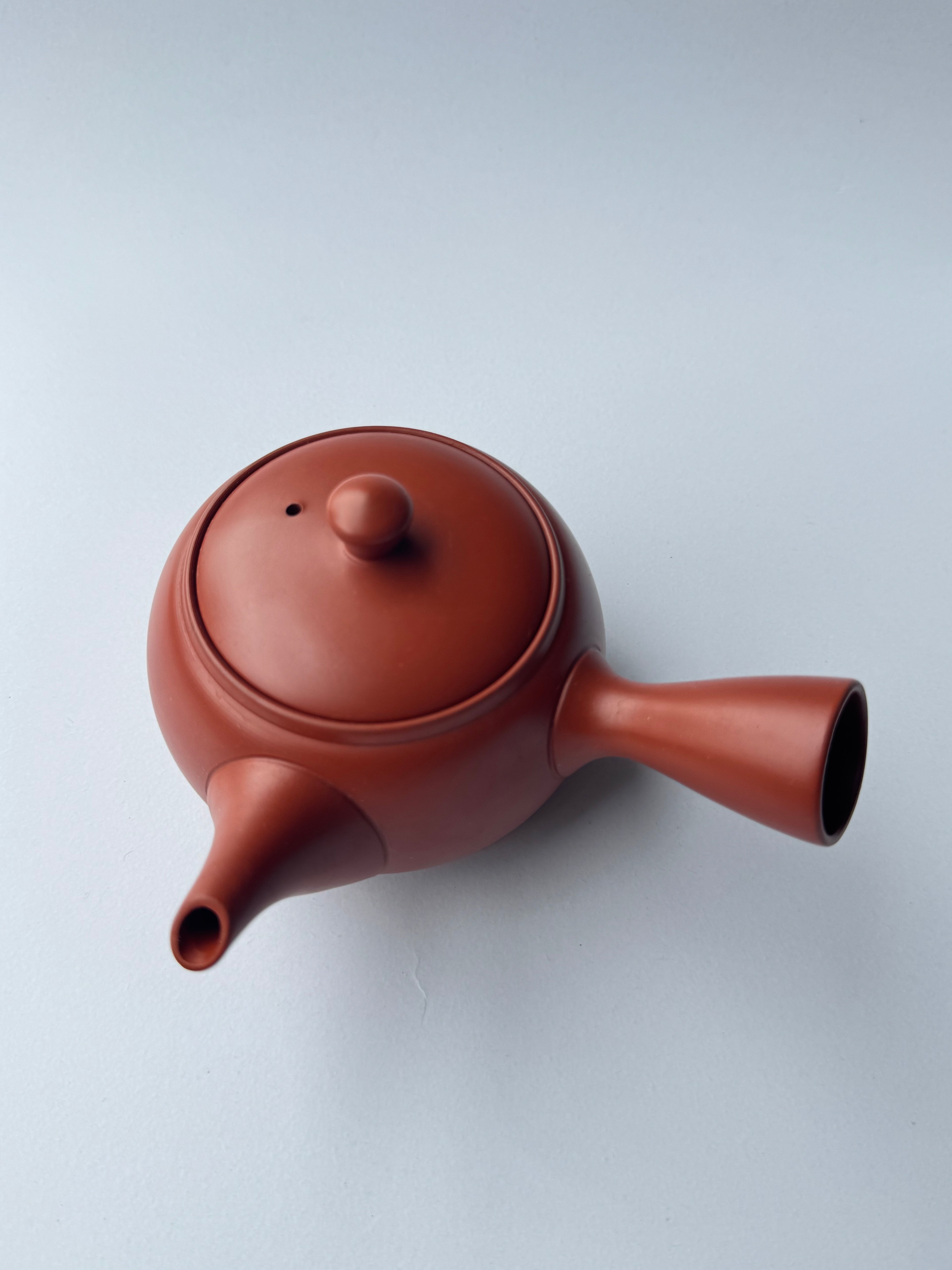 Vintage Tokoname Teapot, Incised Calligraphy & Floral Motif, Unglazed Clay, Ceramic Filter