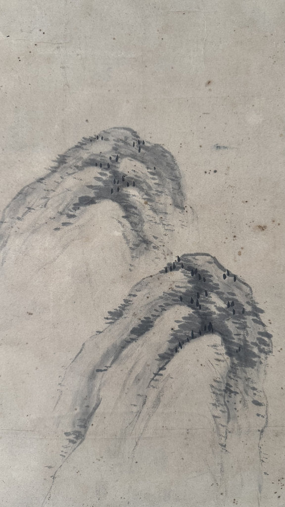 Vintage Japanese Hanging Scroll - "Summer Mountain Stream" - Dated Shōwa Kinuinu (1934) - Kanō-Nanga Sansui - Signed Kodō