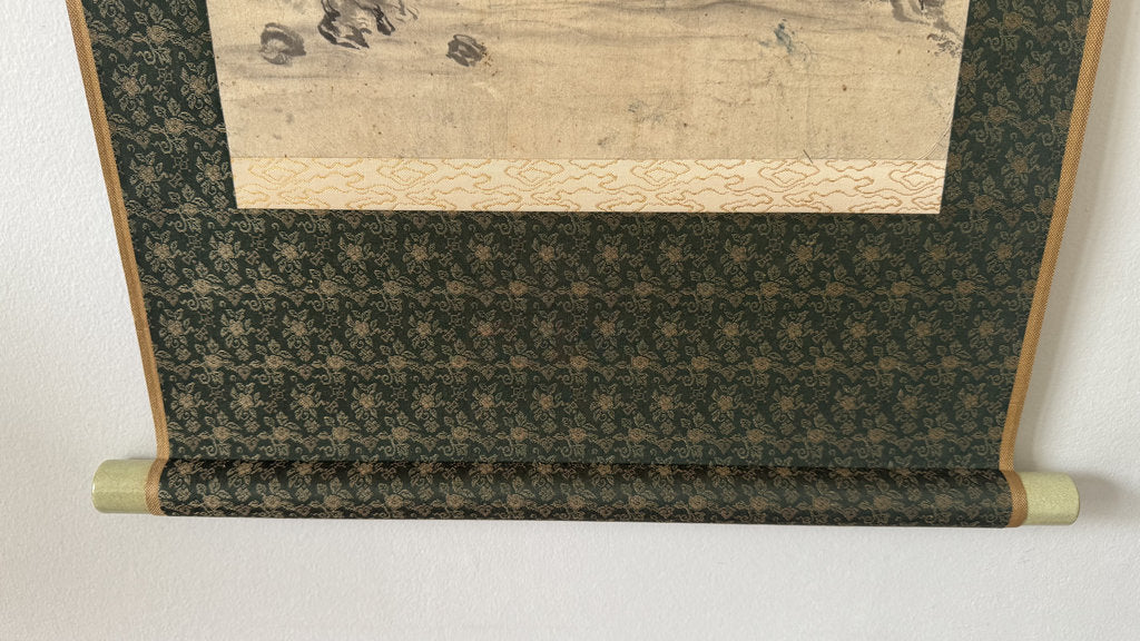 Vintage Japanese Hanging Scroll - "Summer Mountain Stream" - Dated Shōwa Kinuinu (1934) - Kanō-Nanga Sansui - Signed Kodō