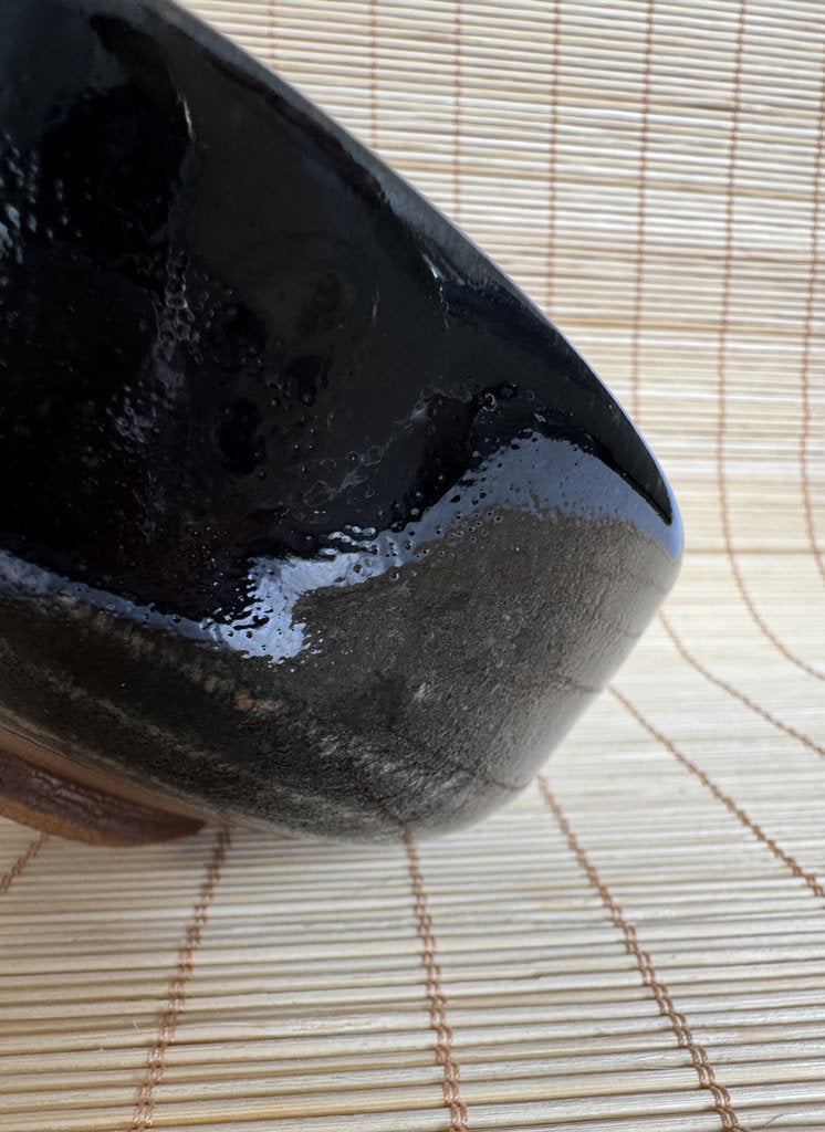 Kosuna Yaki Chawan Tea Bowl | Showa Period | Deep Black Iron Glaze | Tochigi Kiln