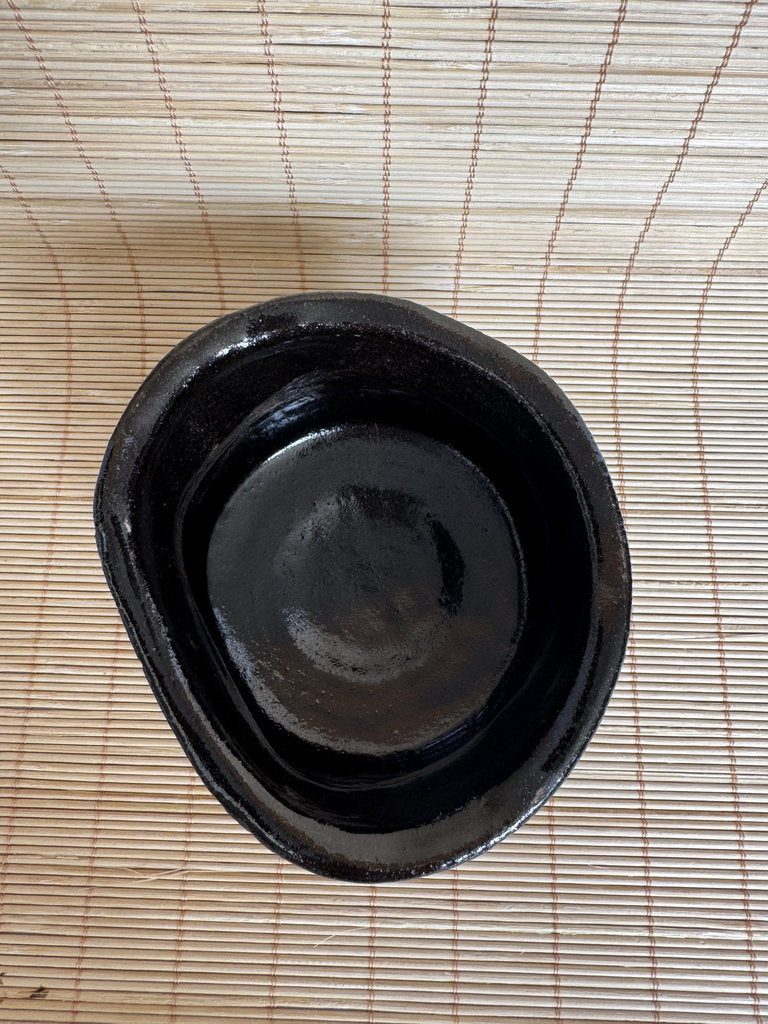 Japanese Kensui Waste Water Bowl | Wabi-cha Tea Ceremony | Kuro Black Glaze Studio