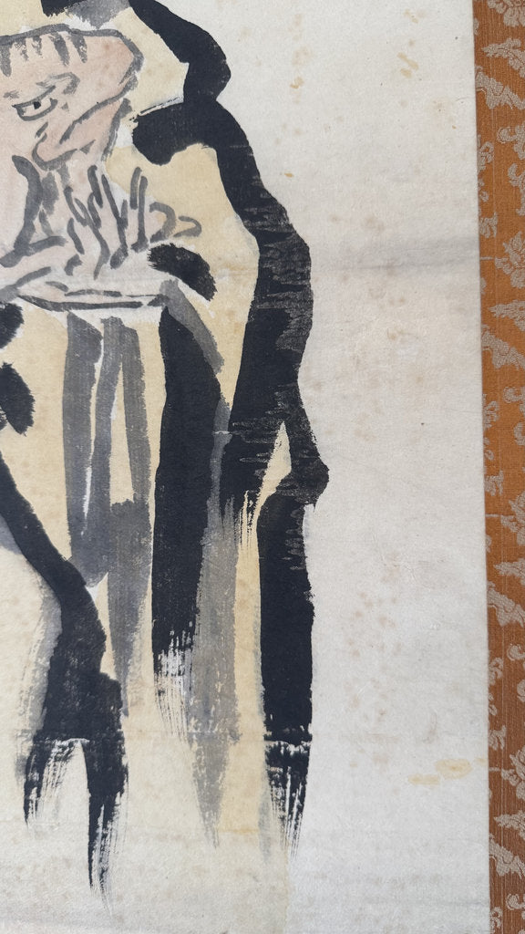 Vintage Japanese Zenga Scroll Gama Sennin Toad Immortal Painting