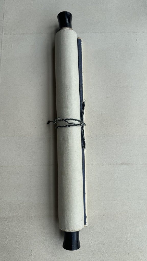 Vintage Japanese Calligraphy Scroll Tang Poem Maple Bridge Night Mooring