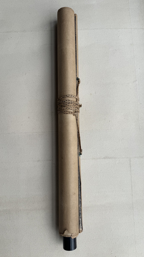 Vintage Japanese Zen Calligraphy Scroll Crane Mountain Poem Kakemono