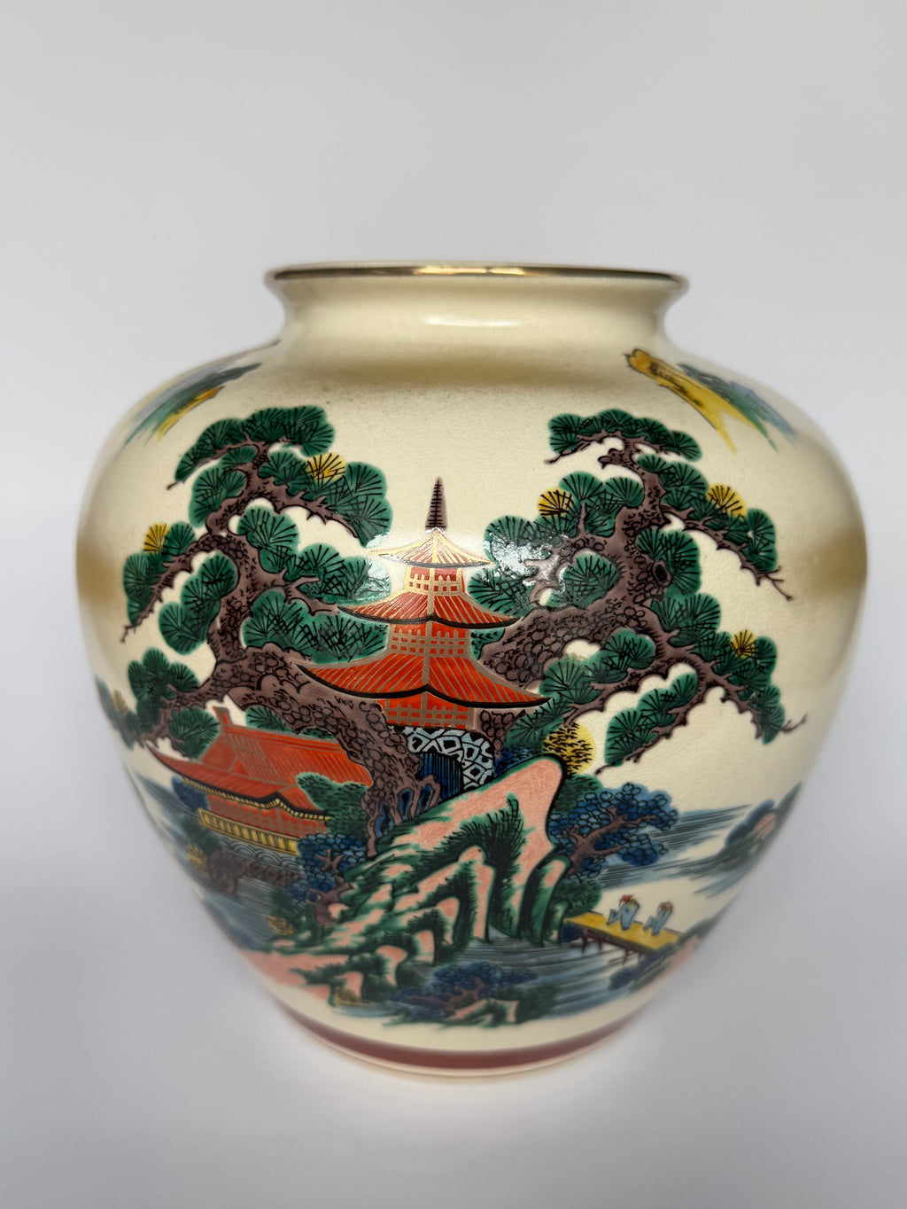 Decorative vase with artistic design on a white background