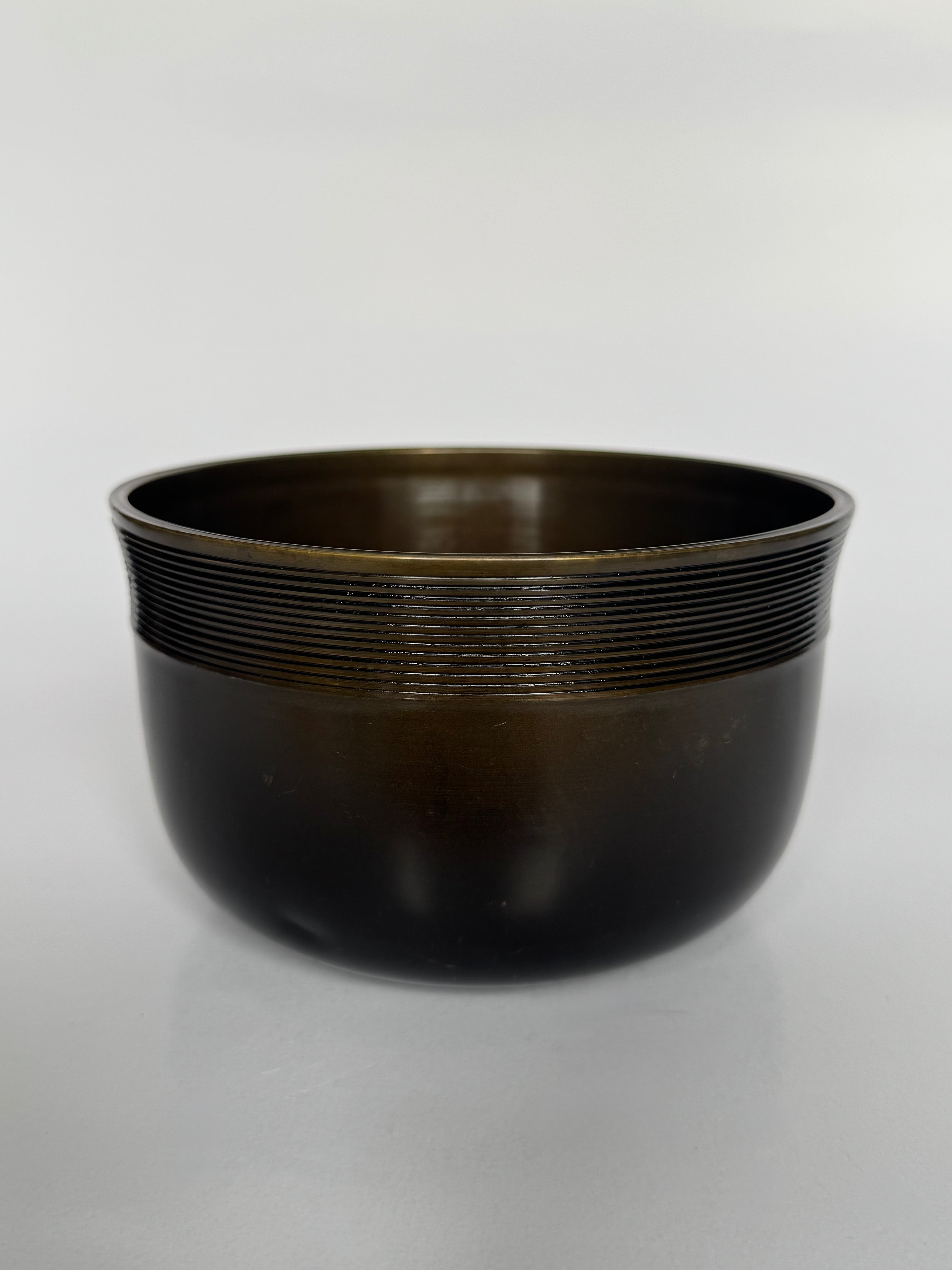Vintage Japanese Brass Tea Ceremony Water Vessel – Minimalist Chado Utensil with Natural Patina