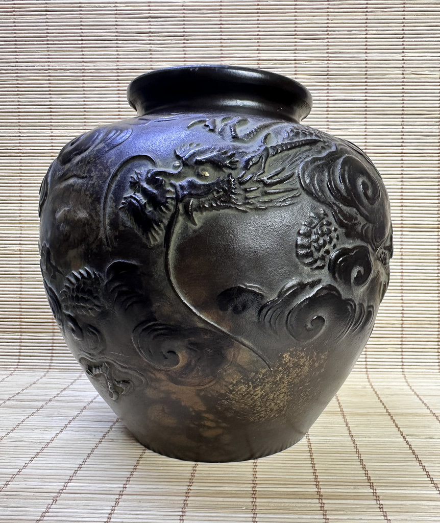 Vintage Japanese Bronze Vase, Shorinji Kempo Commemorative Dragon Urn