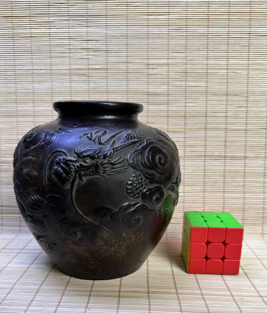 Vintage Japanese Bronze Vase, Shorinji Kempo Commemorative Dragon Urn