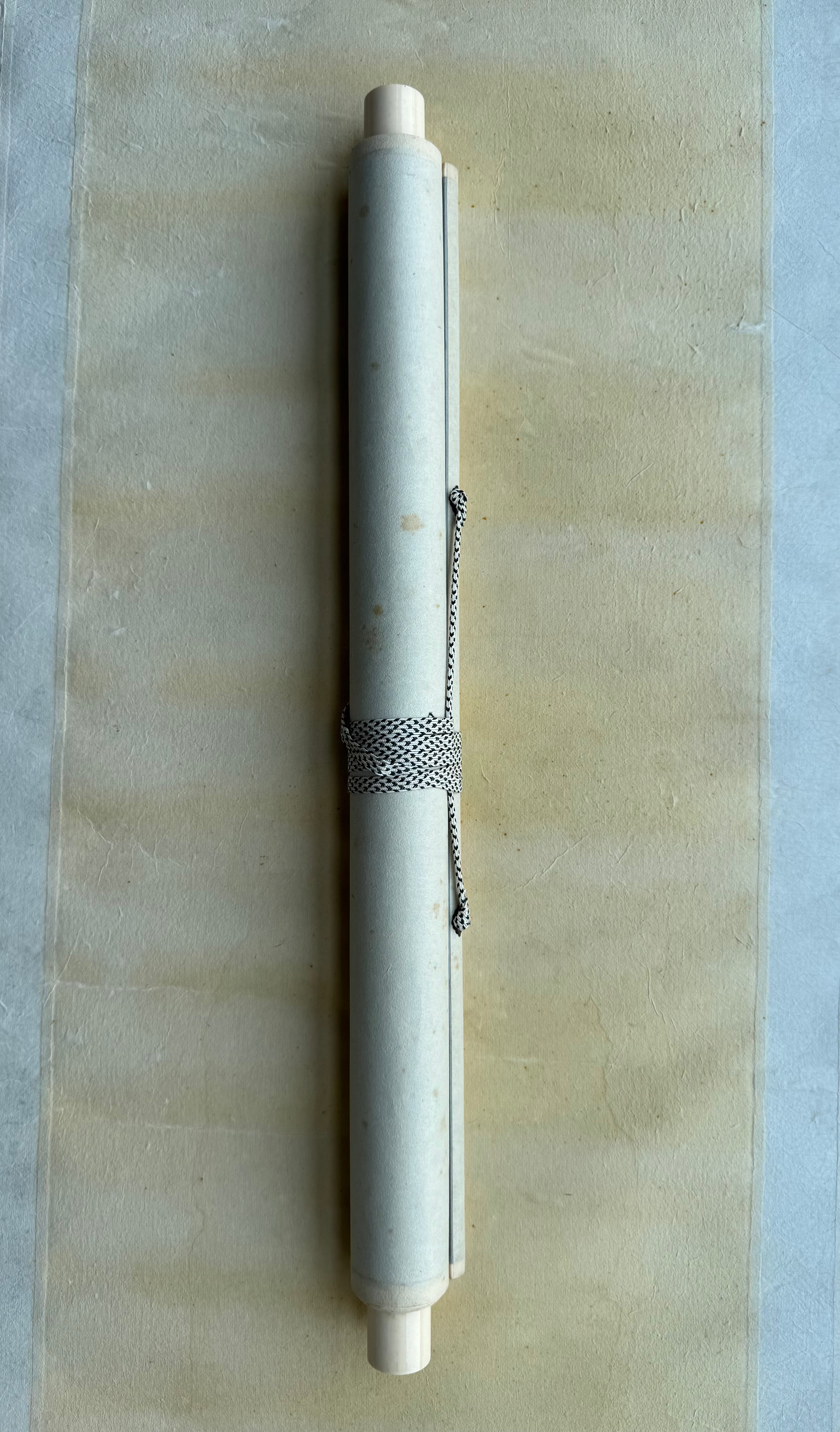 Traditional Hand-painted Calligraphy Scroll: "Peace in Solitude" Zen Art