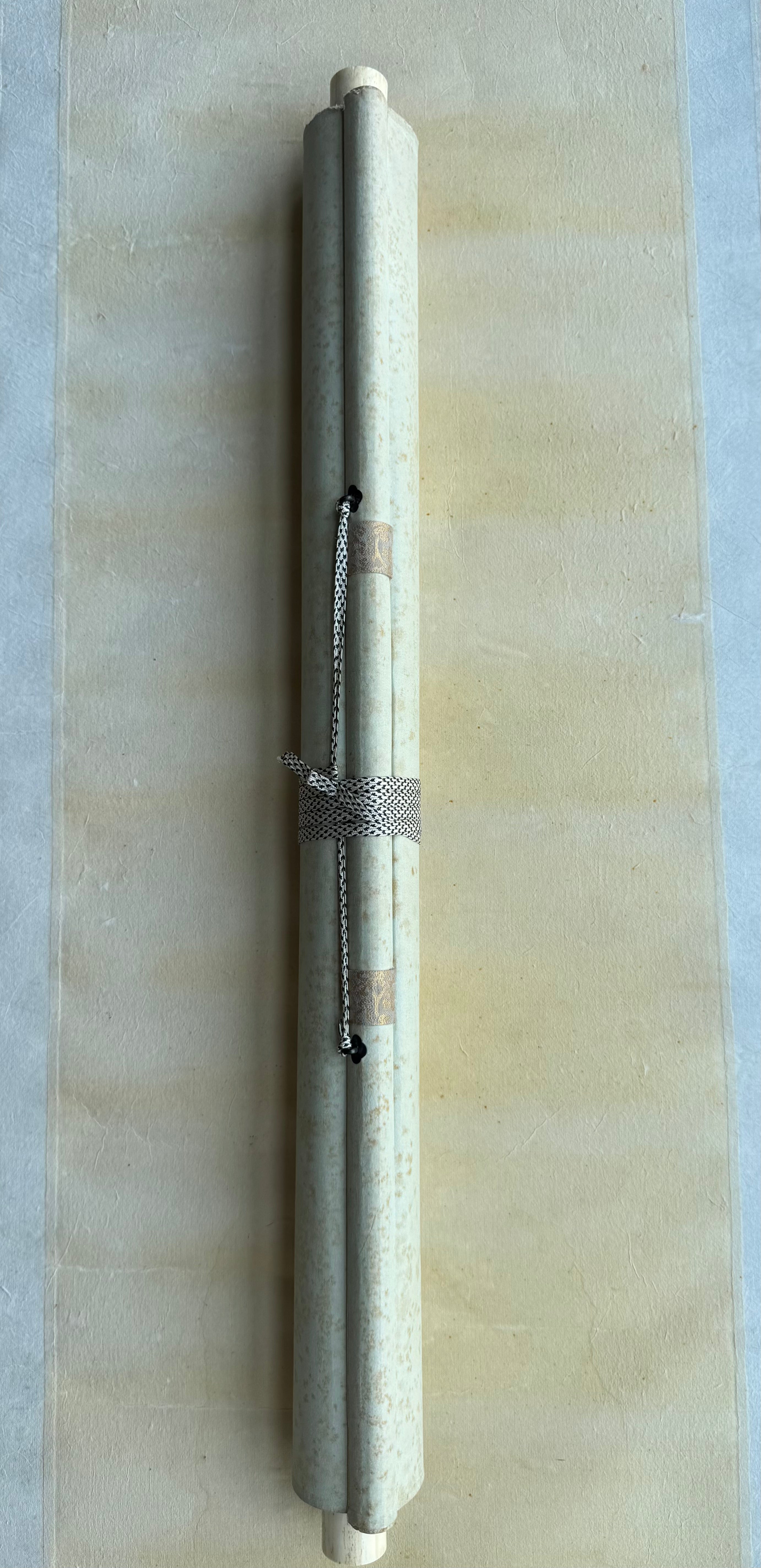 Traditional Japanese Kakemono: Fugu Pufferfish & "Pure Leisure" Calligraphy