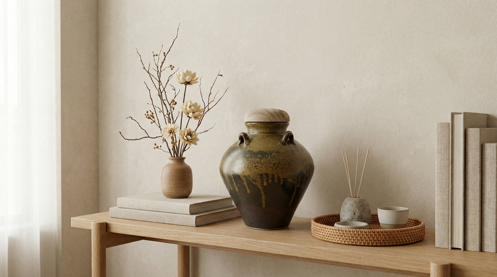 Tamba Tachikui-yaki Ceramic Vase – Handcrafted Japanese Pottery, Wabi-Sabi Décor, Traditional Kutani Art