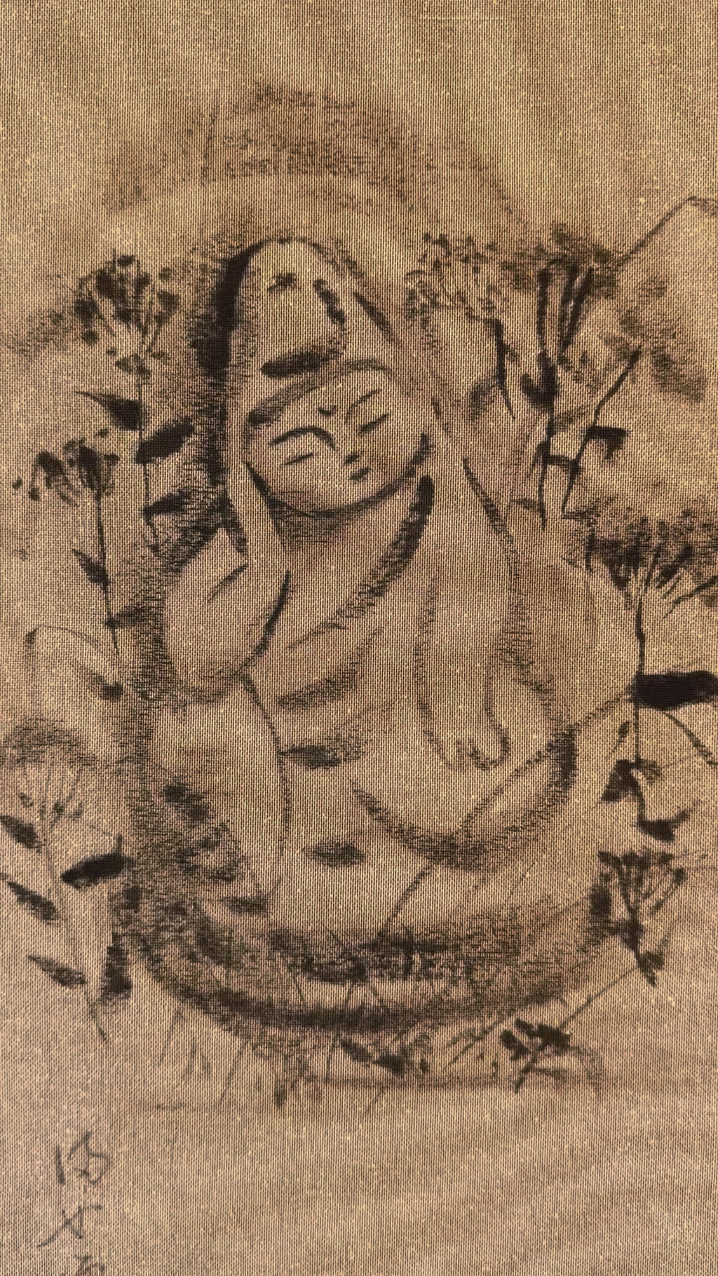 Japanese Kakemono • Carefree & Serene Character Scroll - Traditional Calm & Mindfulness Art