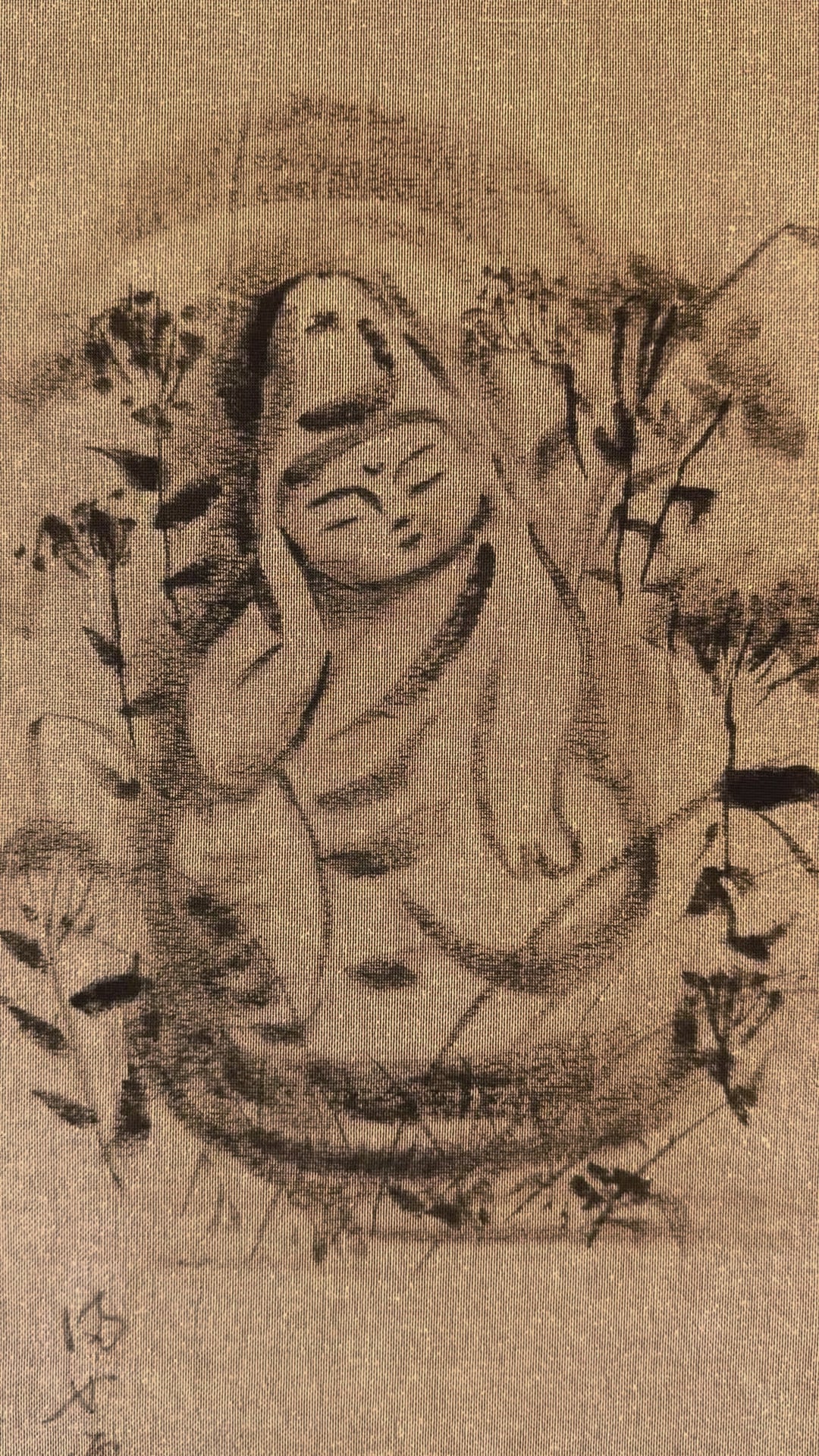 Japanese Kakemono • Carefree & Serene Character Scroll - Traditional Calm & Mindfulness Art