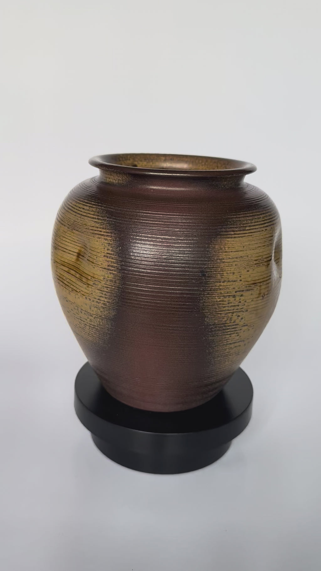 Small Rustic Brown Ceramic Vase – Handmade Red-Brown Natural Drip Glaze Pottery