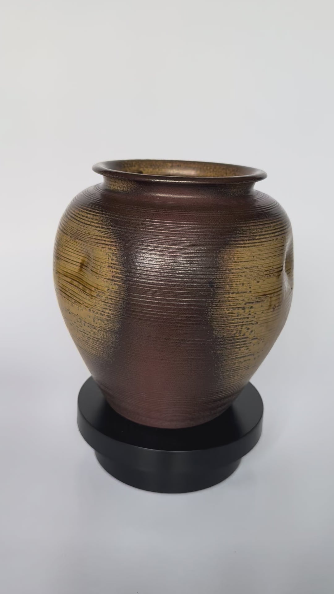 Small Rustic Brown Ceramic Vase – Handmade Red-Brown Natural Drip Glaze Pottery