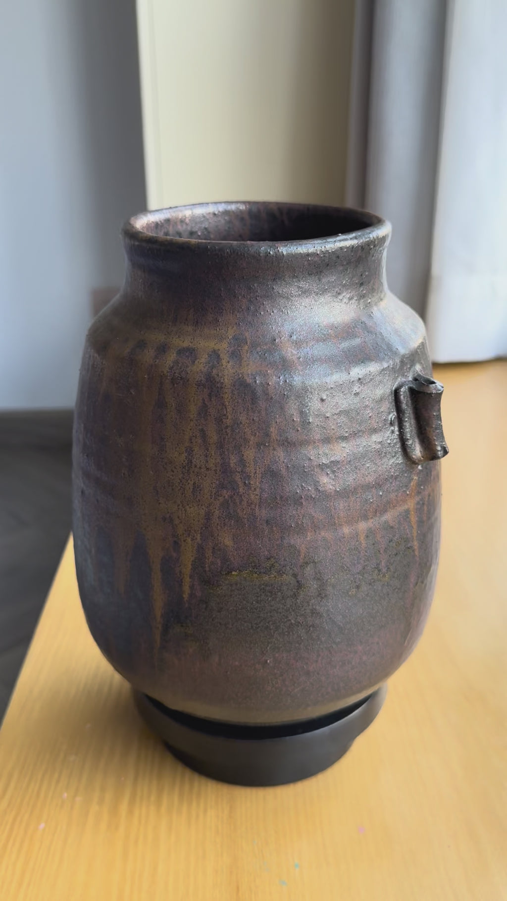 Large Japanese Bizen Flower Vase | Wood-Fired Pottery with Natural Flame Patterns | Chikoyaki