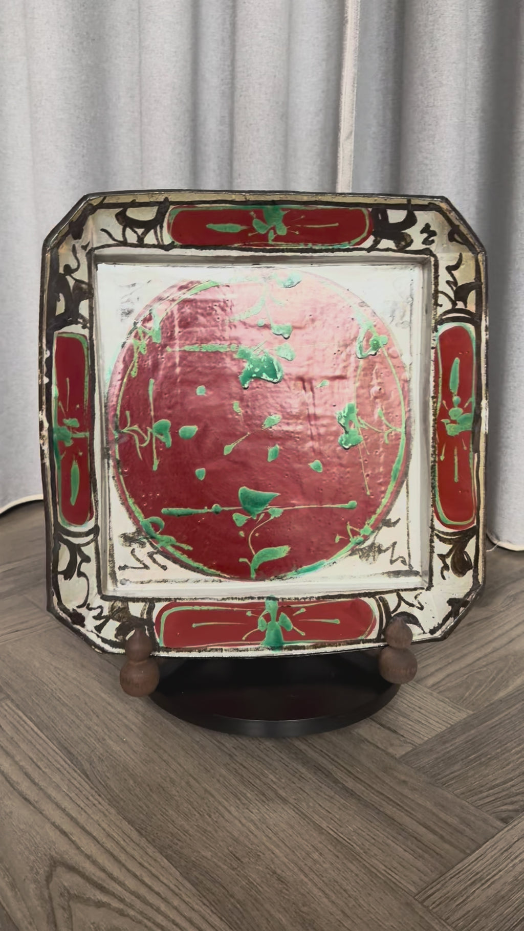 Vintage Kyoto-yaki Decorative Plate in style of Sato Binsa