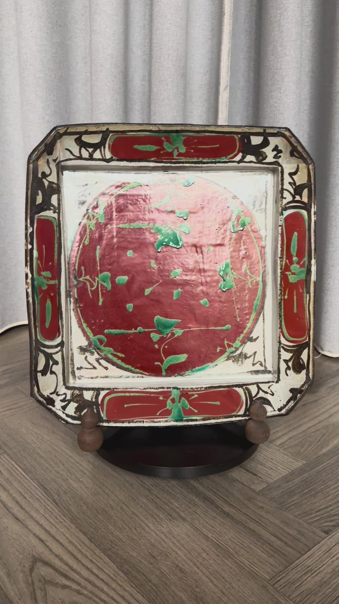 Vintage Kyoto-yaki Decorative Plate in style of Sato Binsa