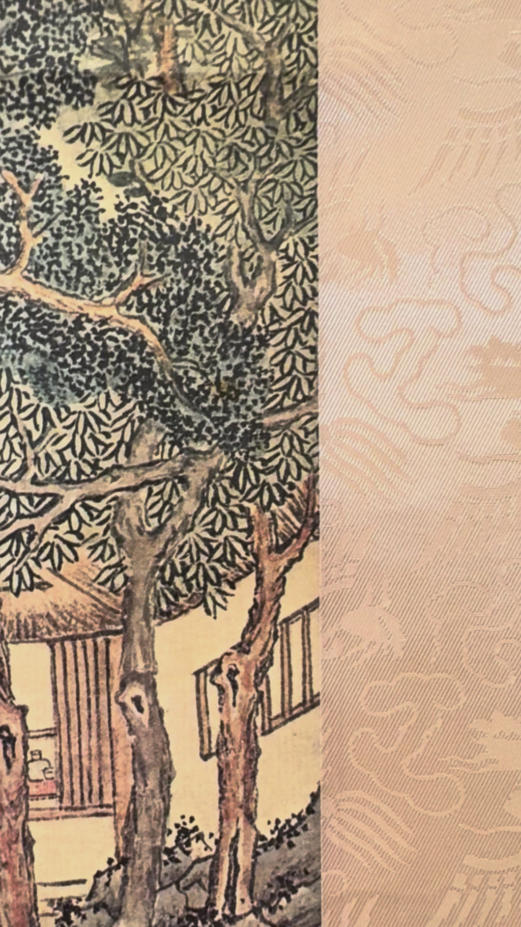 Japanese Landscape Kakemono with Calligraphy – Edo Literati Style Mountain Village Scroll
