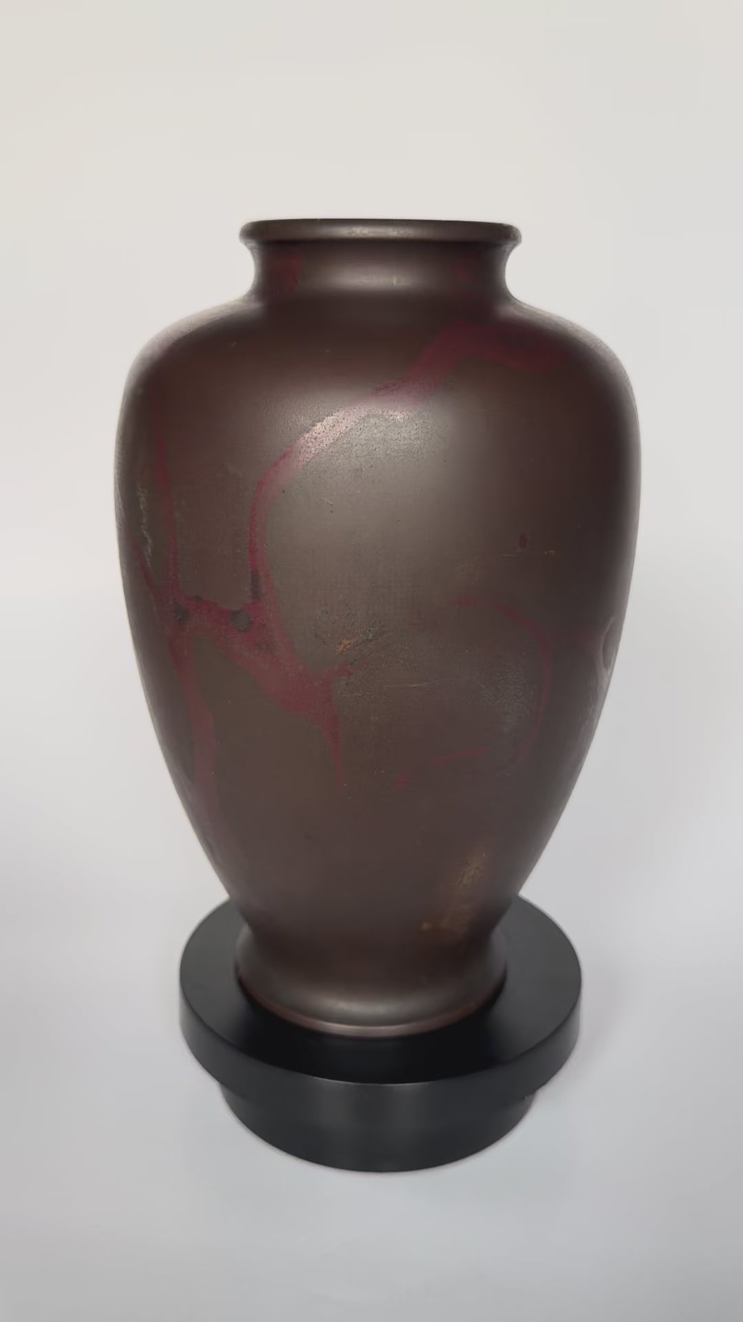 Vintage Japanese Bronze Vase – Artisan-Signed Metal Art with Natural Patina & Age Marks