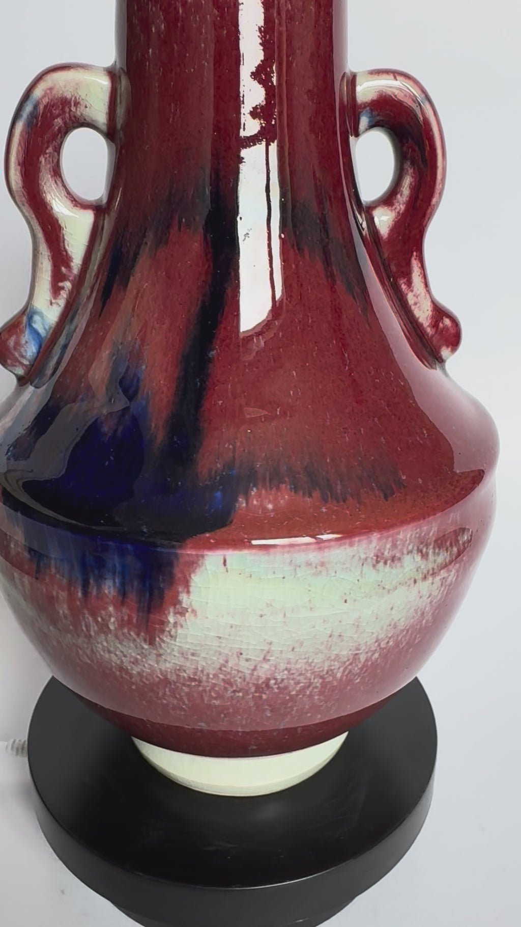 Japanese Ruby-Red & Indigo Drip Ceramic with Mono no Aware Aesthetic