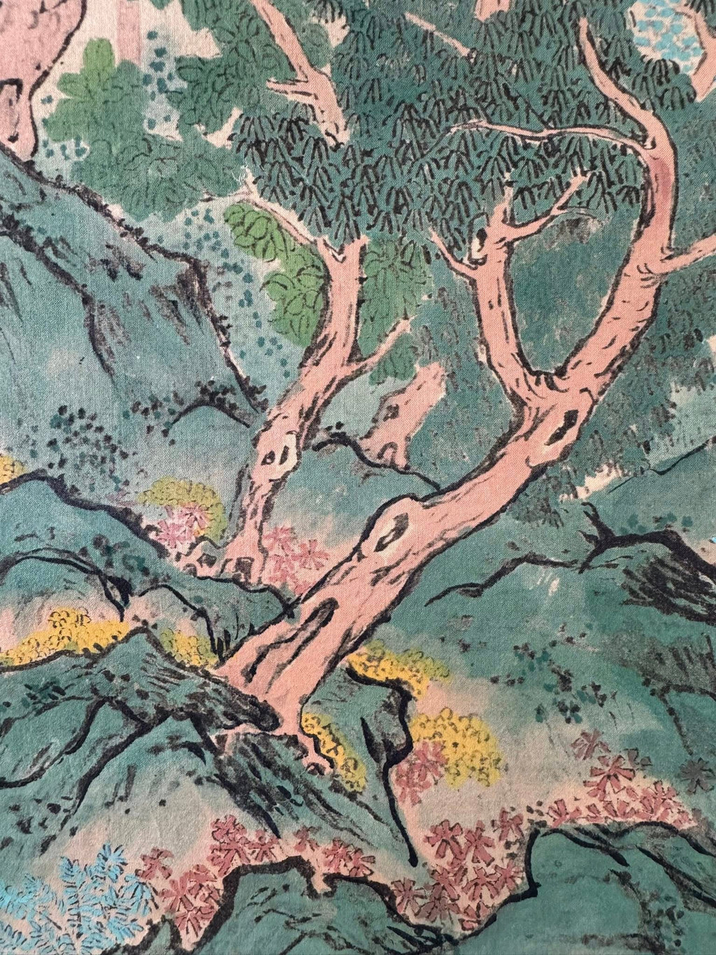 Vintage Japanese Scroll | Two Elders in Mountain Retreat | Hand-Painted Kakemono